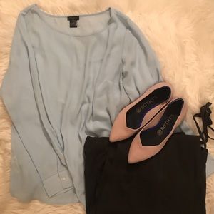 3/$35 NWOT Elegant Light Blue Ann Taylor Blouse